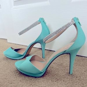 Tiffany Blue “I Do” Rhinestone Strap Heel